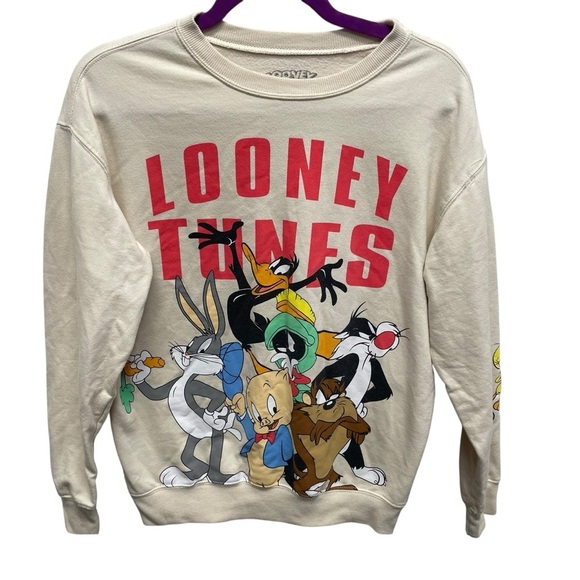 Looney Tunes women’s graphic print sweatshirt characters small fleece - Picture 1 of 6